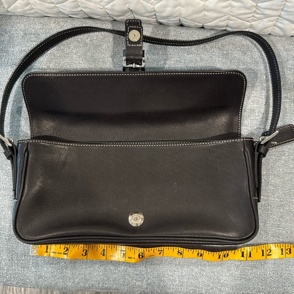 Coach Hampton Black Leather Shoulder Bag with dust bag